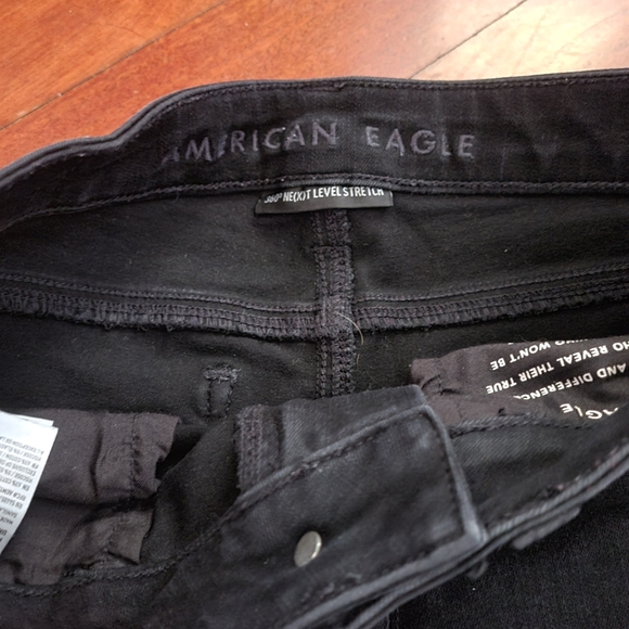 American Eagle Outfitters black 360 level stretch super hi rise jeggings 4 - Picture 5 of 5